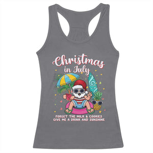 Christmas in July Santa Racerback Tank Top Palm Tree Beach Summer Hawaii TS14 Charcoal Print Your Wear