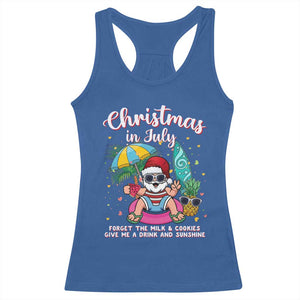 Christmas in July Santa Racerback Tank Top Palm Tree Beach Summer Hawaii TS14 Royal Blue Print Your Wear