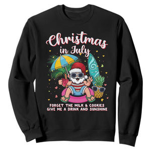 Christmas in July Santa Sweatshirt Palm Tree Beach Summer Hawaii TS14 Black Print Your Wear