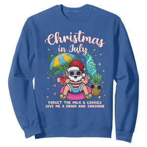 Christmas in July Santa Sweatshirt Palm Tree Beach Summer Hawaii TS14 Royal Blue Print Your Wear