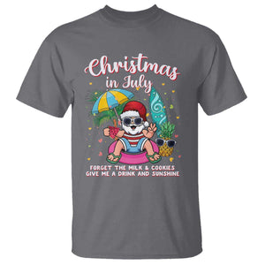 Christmas in July Santa T Shirt Palm Tree Beach Summer Hawaii TS14 Charcoal Print Your Wear