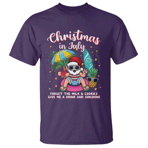 Christmas in July Santa T Shirt Palm Tree Beach Summer Hawaii TS14 Purple Print Your Wear