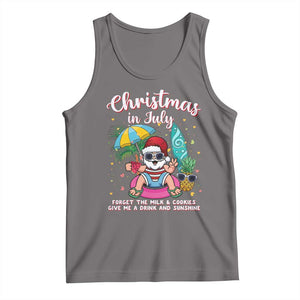 Christmas in July Santa Tank Top Palm Tree Beach Summer Hawaii TS14 Deep Heather Print Your Wear