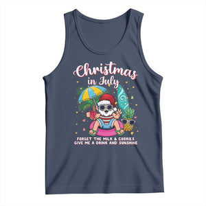 Christmas in July Santa Tank Top Palm Tree Beach Summer Hawaii TS14 Navy Print Your Wear