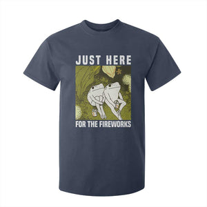 Funny Frog 4th of July T Shirt For Kid Just Here For The Fireworks TS14 Navy Print Your Wear