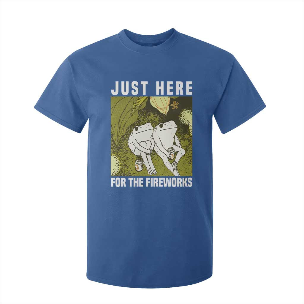 Funny Frog 4th of July T Shirt For Kid Just Here For The Fireworks TS14 Royal Blue Print Your Wear