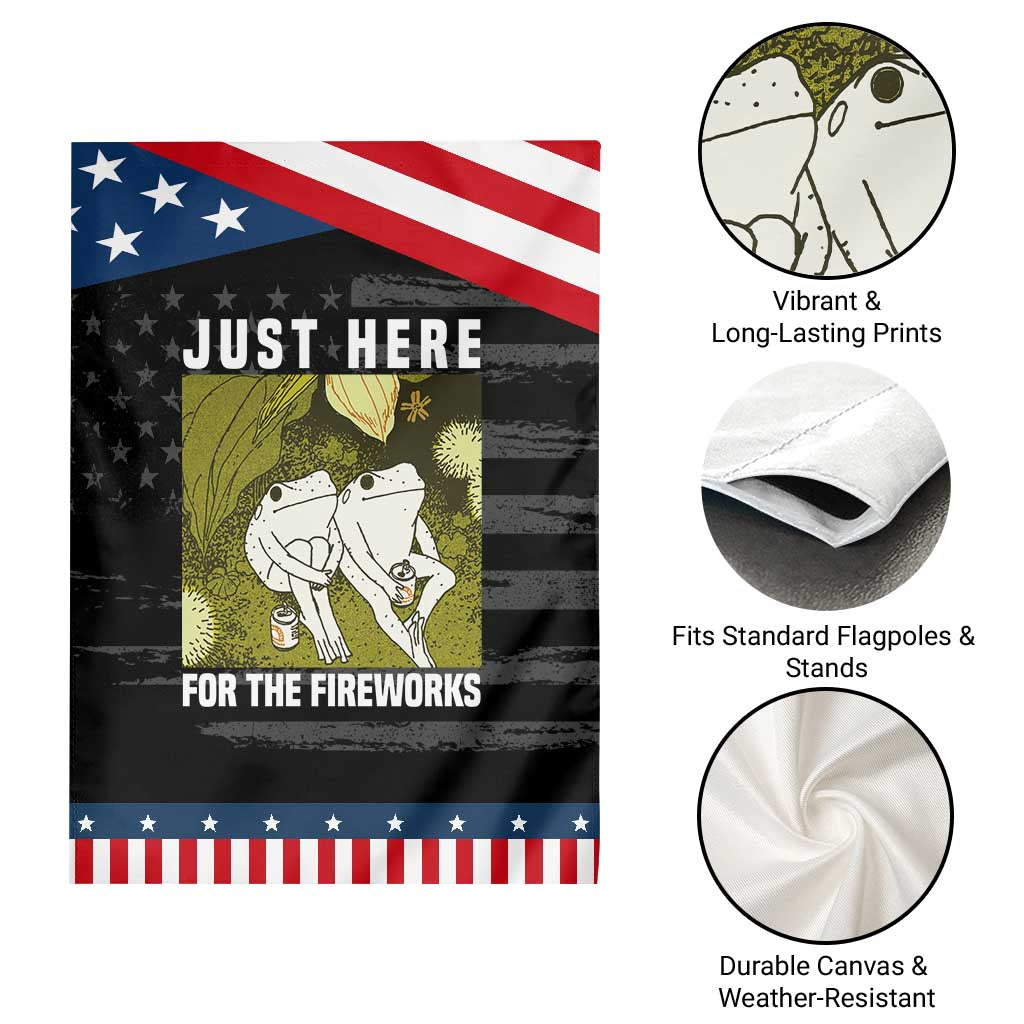 Funny Frog 4th of July Garden Flag Just Here For The Fireworks TS14 Print Your Wear