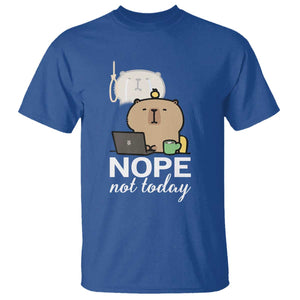Nope Not Today T Shirt Funny Lazy Capybara Meme TS14 Royal Blue Print Your Wear