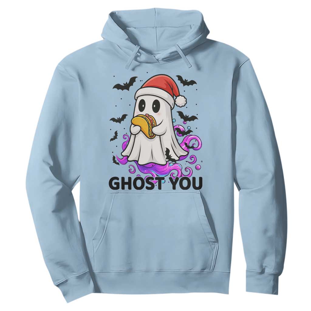 Funny Ghost Halloween Christmas Hoodie Ghost You TS14 Light Blue Print Your Wear