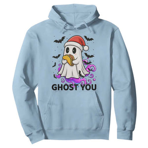 Funny Ghost Halloween Christmas Hoodie Ghost You TS14 Light Blue Print Your Wear