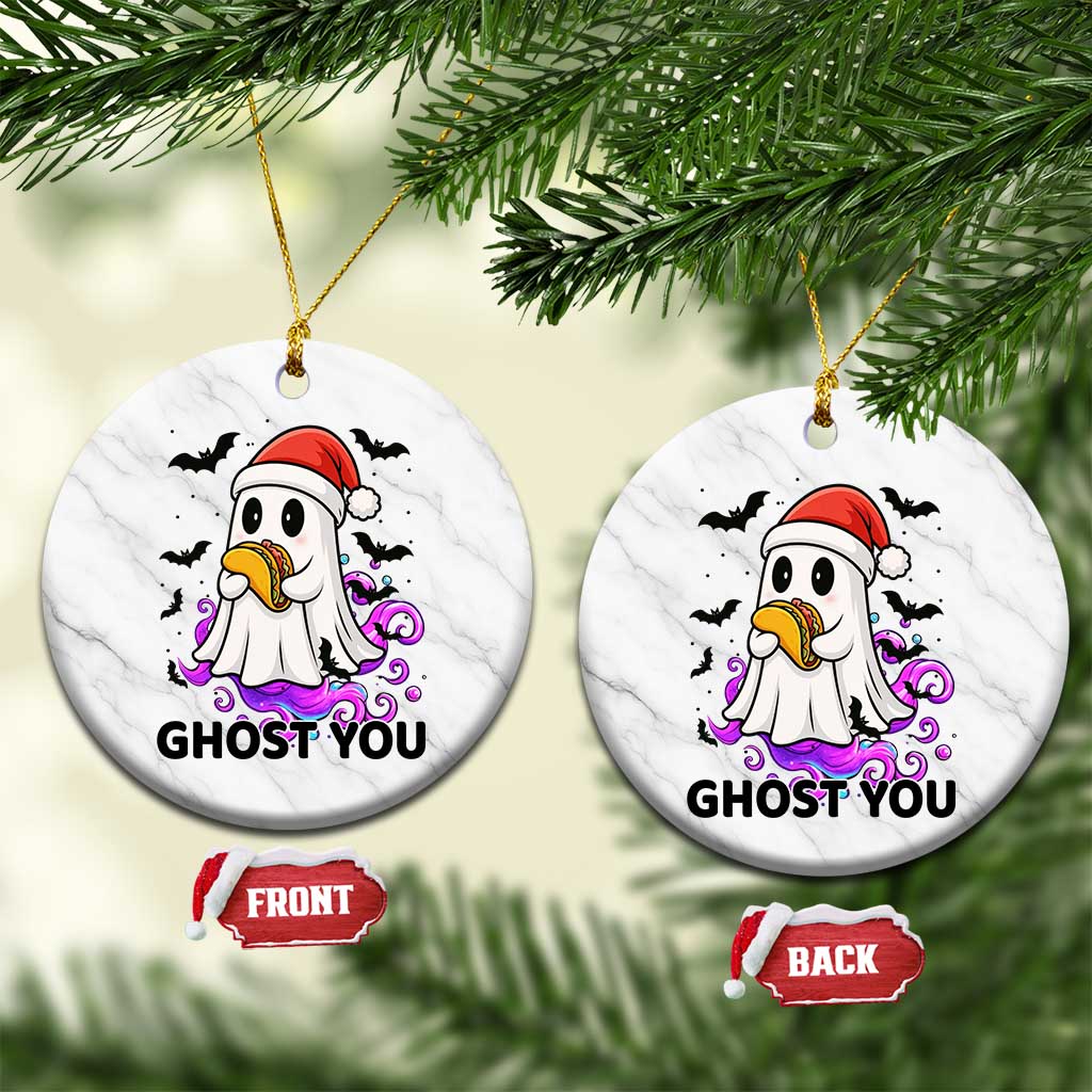 Funny Ghost Halloween Xmas Ceramic Ornament Ghost You TS14 1pc White Marble Print Your Wear