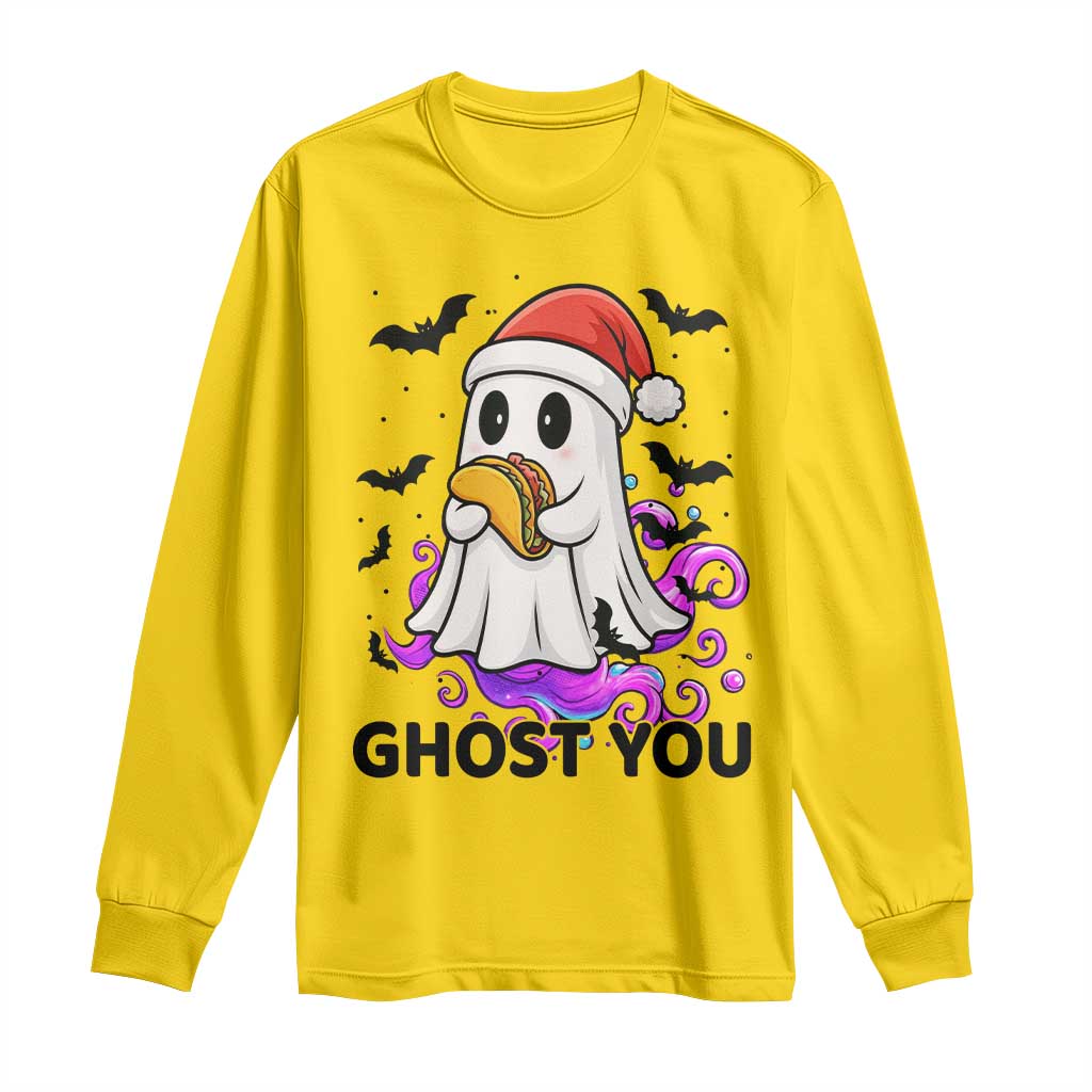 Funny Ghost Halloween Christmas Long Sleeve Shirt Ghost You TS14 Daisy Print Your Wear