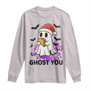 Funny Ghost Halloween Christmas Long Sleeve Shirt Ghost You TS14 Ice Gray Print Your Wear