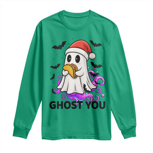 Funny Ghost Halloween Christmas Long Sleeve Shirt Ghost You TS14 Irish Green Print Your Wear