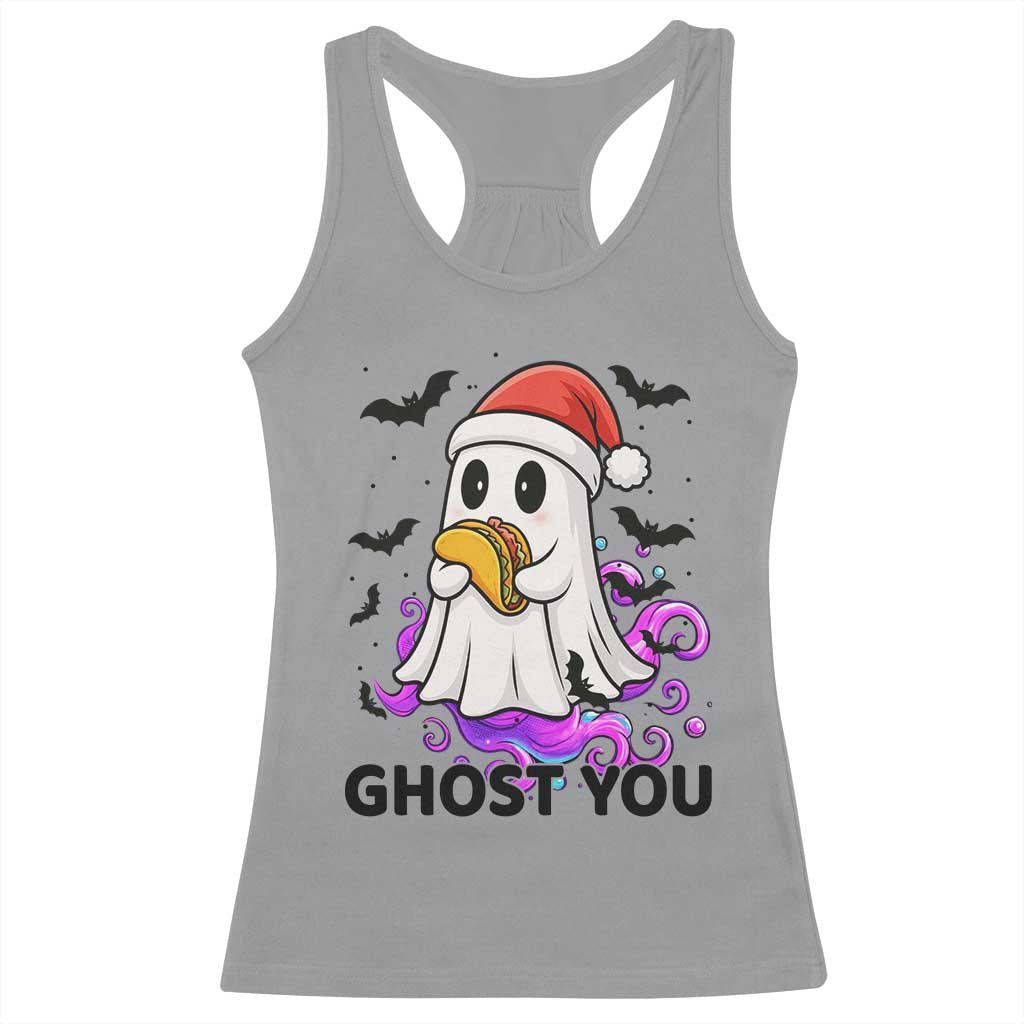 Funny Ghost Halloween Christmas Racerback Tank Top Ghost You TS14 Sport Gray Print Your Wear