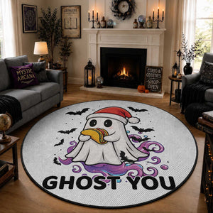 Funny Ghost Halloween Christmas Round Rug Ghost You
