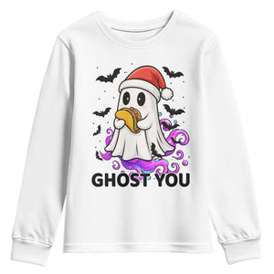Funny Ghost Halloween Christmas Youth Sweatshirt Ghost You TS14 White Print Your Wear
