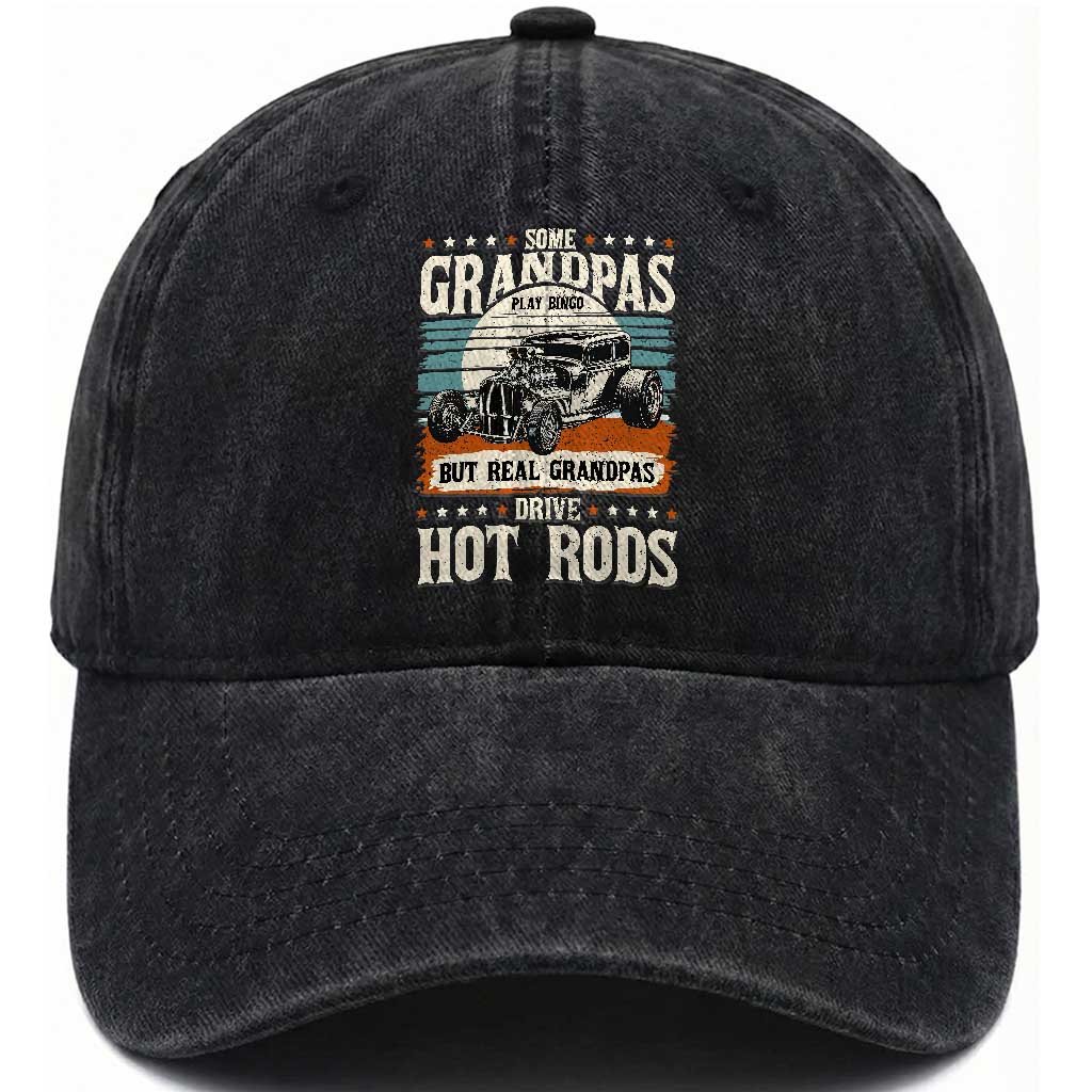 Some Grandpas Play Bingo Real Grandpas Drive Hotrods Washed Cotton Baseball Cap 1932 American Classic Hot Rod TS14 Print Your Wear