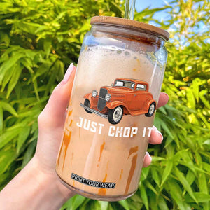 Just Chop It Glass Can 1932 American Classic Hotrod TS14 Black Print Your Wear