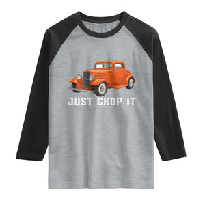 Just Chop It Raglan Shirt 1932 American Classic Hotrod TS14 Heather Gray Black Print Your Wear
