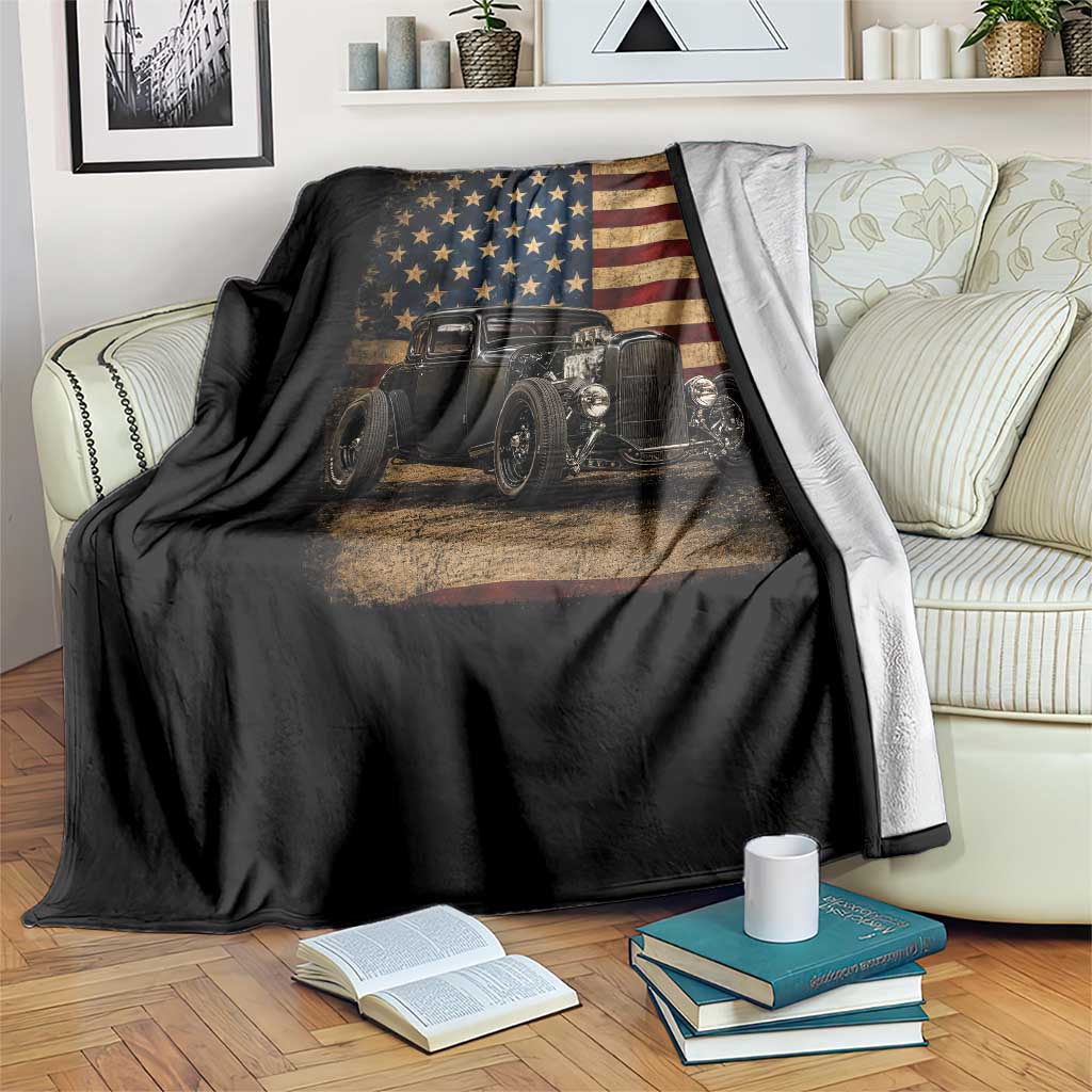 1932 American Classic Hotrod US Flag 4th of July Throw Blanket TS14 Print Your Wear