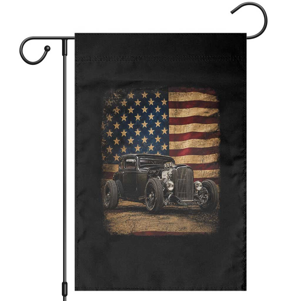 1932 American Classic Hotrod US Flag 4th of July Garden Flag TS14 Black Print Your Wear