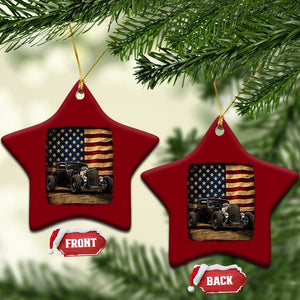 1932 American Classic Hotrod US Flag 4th of July Ceramic Ornament TS14 Print Your Wear