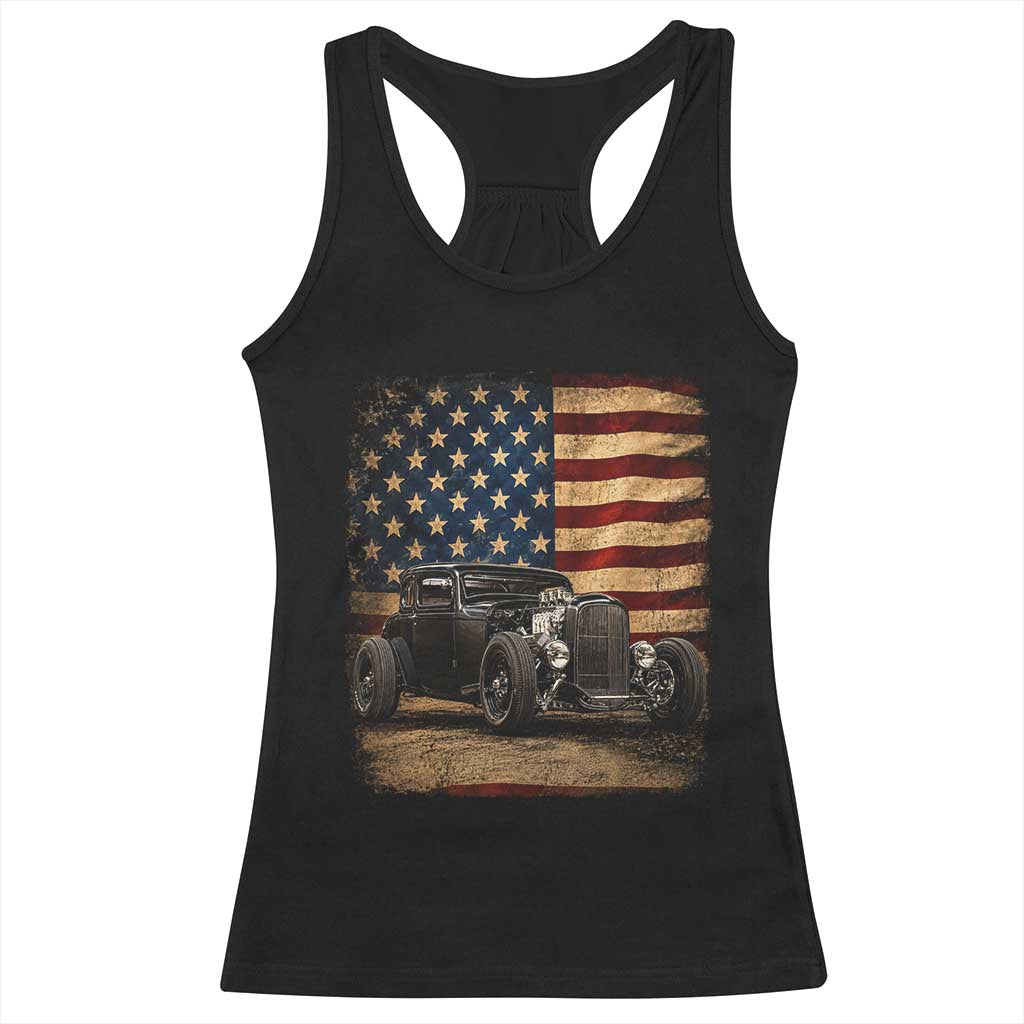 1932 American Classic Hotrod US Flag 4th of July Racerback Tank Top TS14 Black Print Your Wear