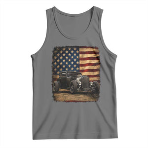 1932 American Classic Hotrod US Flag 4th of July Tank Top TS14 Black Heather Print Your Wear