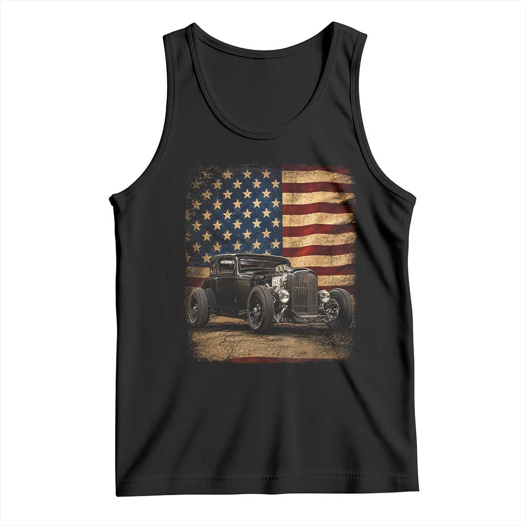 1932 American Classic Hotrod US Flag 4th of July Tank Top TS14 Black Print Your Wear