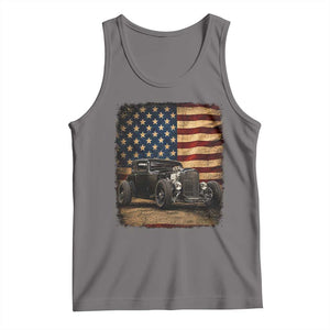 1932 American Classic Hotrod US Flag 4th of July Tank Top TS14 Deep Heather Print Your Wear