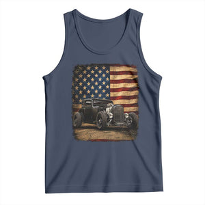 1932 American Classic Hotrod US Flag 4th of July Tank Top TS14 Navy Print Your Wear