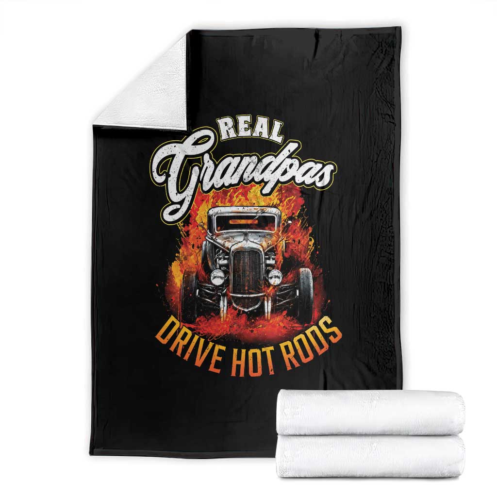 Real Grandpas Drive Hotrods Throw Blanket Vintage 1932 Hotrod TS14 Black Print Your Wear