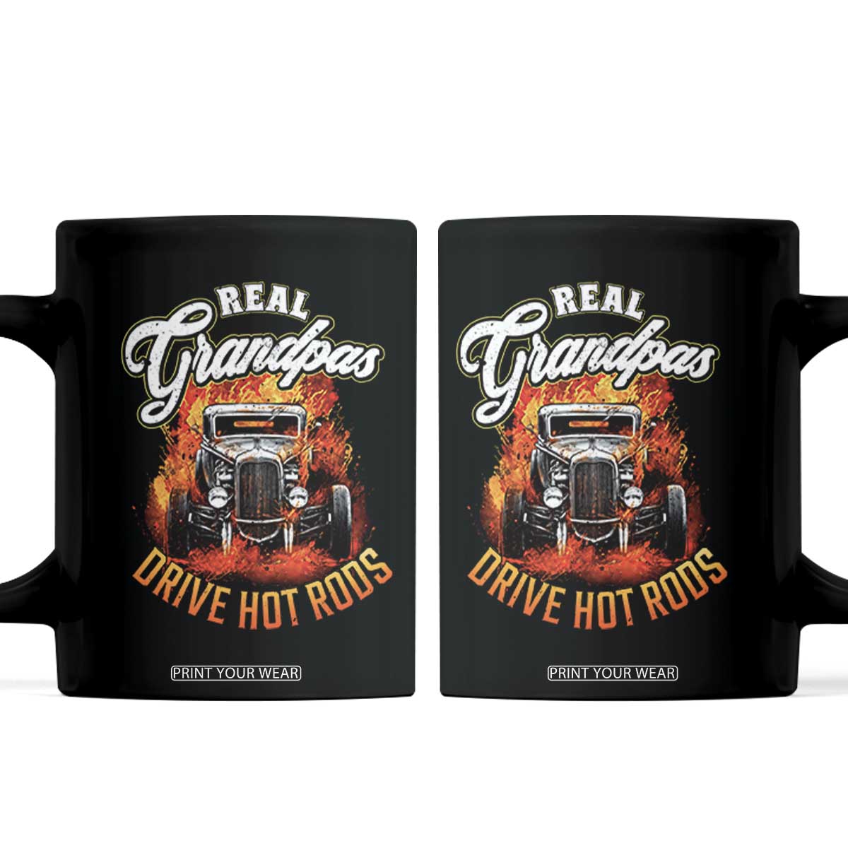 Real Grandpas Drive Hotrods Coffee Mug Vintage 1932 Hotrod TS14 Black Print Your Wear