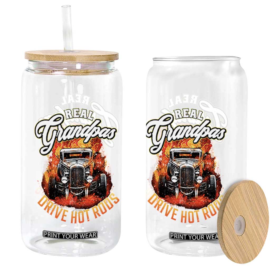 Real Grandpas Drive Hotrods Glass Can Vintage 1932 Hotrod TS14 Print Your Wear