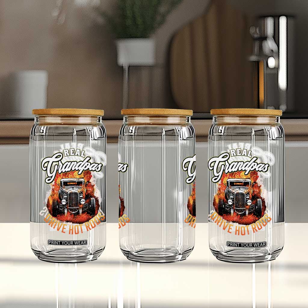Real Grandpas Drive Hotrods Glass Can Vintage 1932 Hotrod TS14 Print Your Wear