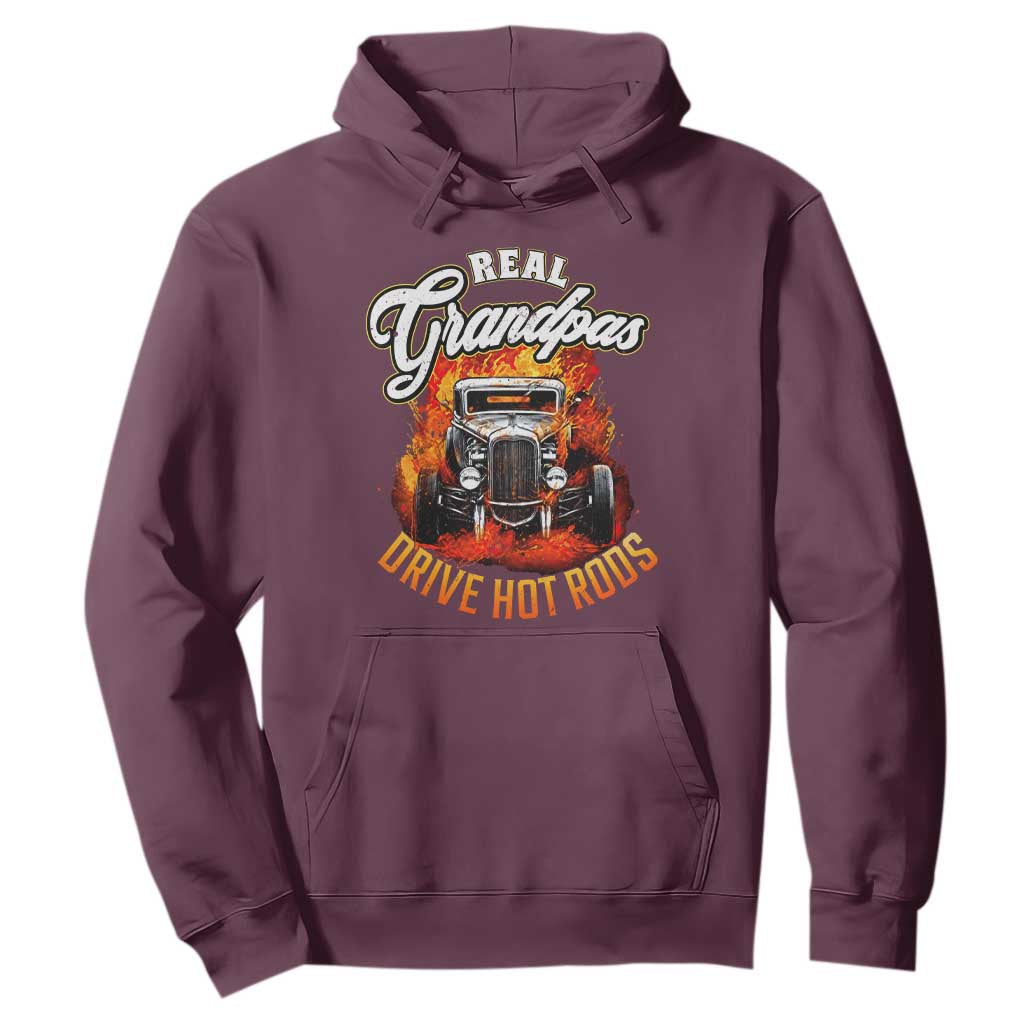 Real Grandpas Drive Hotrods Hoodie Vintage 1932 Hotrod TS14 Maroon Print Your Wear