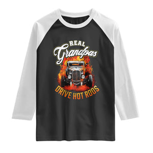 Real Grandpas Drive Hotrods Raglan Shirt Vintage 1932 Hotrod TS14 Black White Print Your Wear