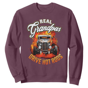 Real Grandpas Drive Hotrods Sweatshirt Vintage 1932 Hotrod TS14 Maroon Print Your Wear