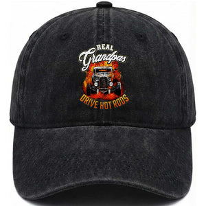 Real Grandpas Drive Hot Rods Washed Cotton Baseball Cap Vintage 1932 Hot Rod TS14 Print Your Wear