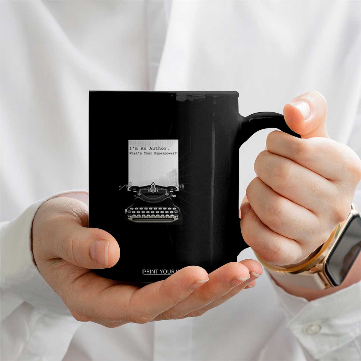 Funny Typewriter Coffee Mug I Am An Author What Is Your Superpower TS14 Print Your Wear