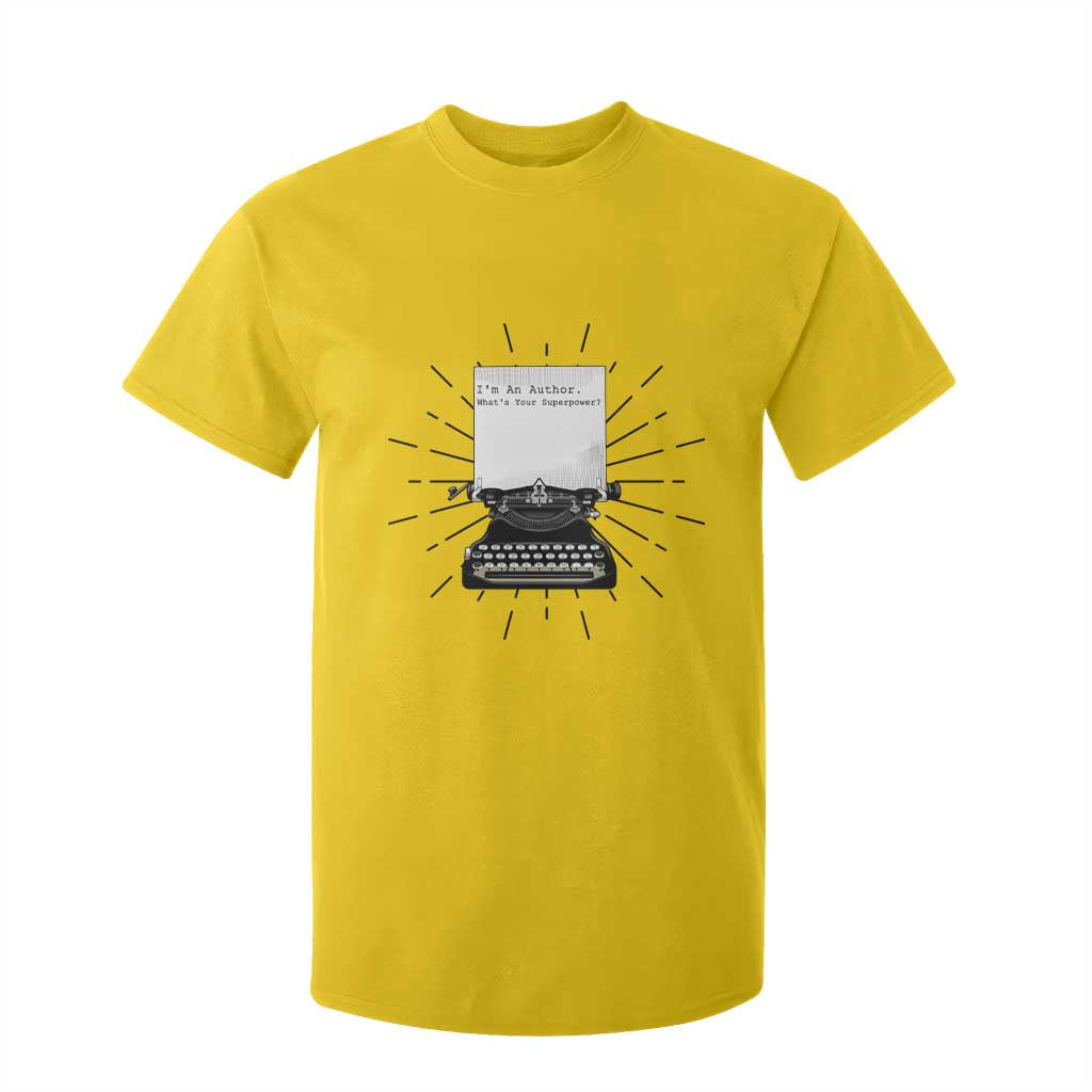 Funny Typewriter T Shirt For Kid I Am An Author What Is Your Superpower TS14 Daisy Print Your Wear