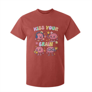 Kiss Your Brain T Shirt For Kid Funny Teacher TS14 Red Print Your Wear
