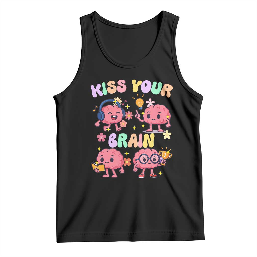 Kiss Your Brain Tank Top Funny Teacher TS14 Black Print Your Wear