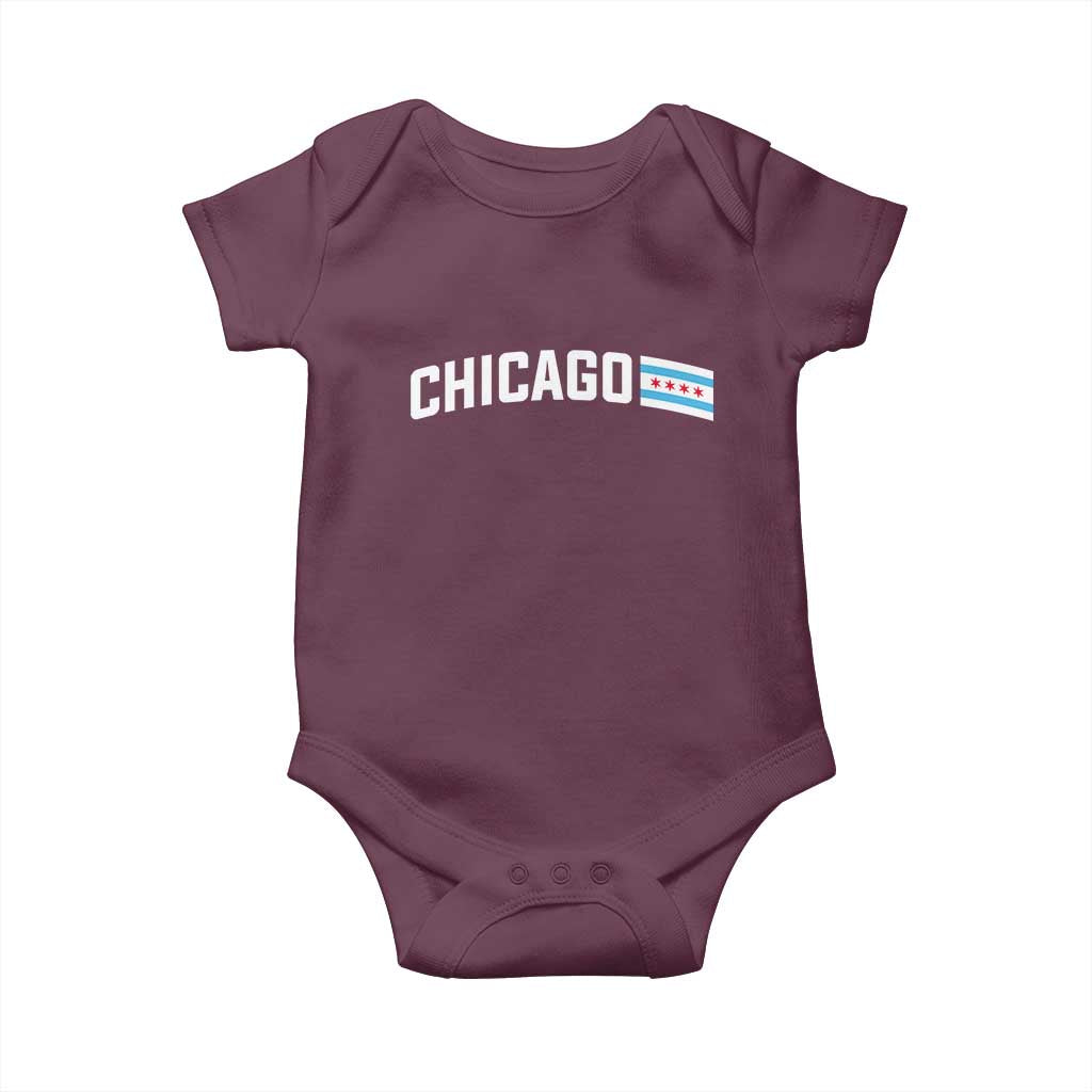 Sweet Chicago Flag Red Six Pointed Stars Baby Onesie TS14 Maroon Print Your Wear