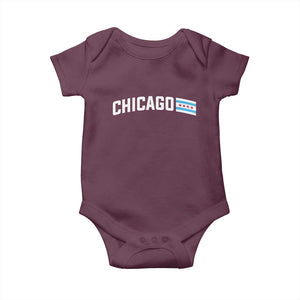 Sweet Chicago Flag Red Six Pointed Stars Baby Onesie TS14 Maroon Print Your Wear