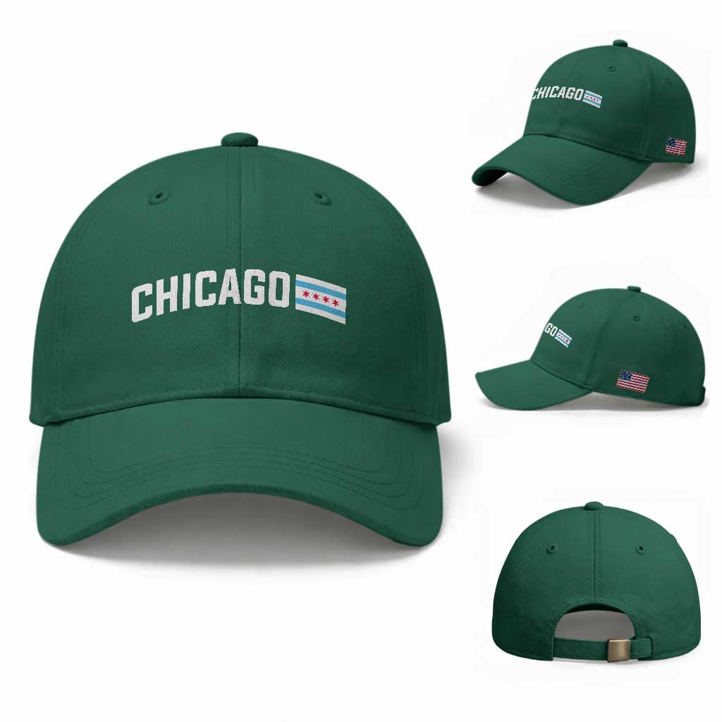 Sweet Chicago Flag Red Six Pointed Stars Baseball Cap TS14 Baseball Cap Universal Fit Irish Green Print Your Wear