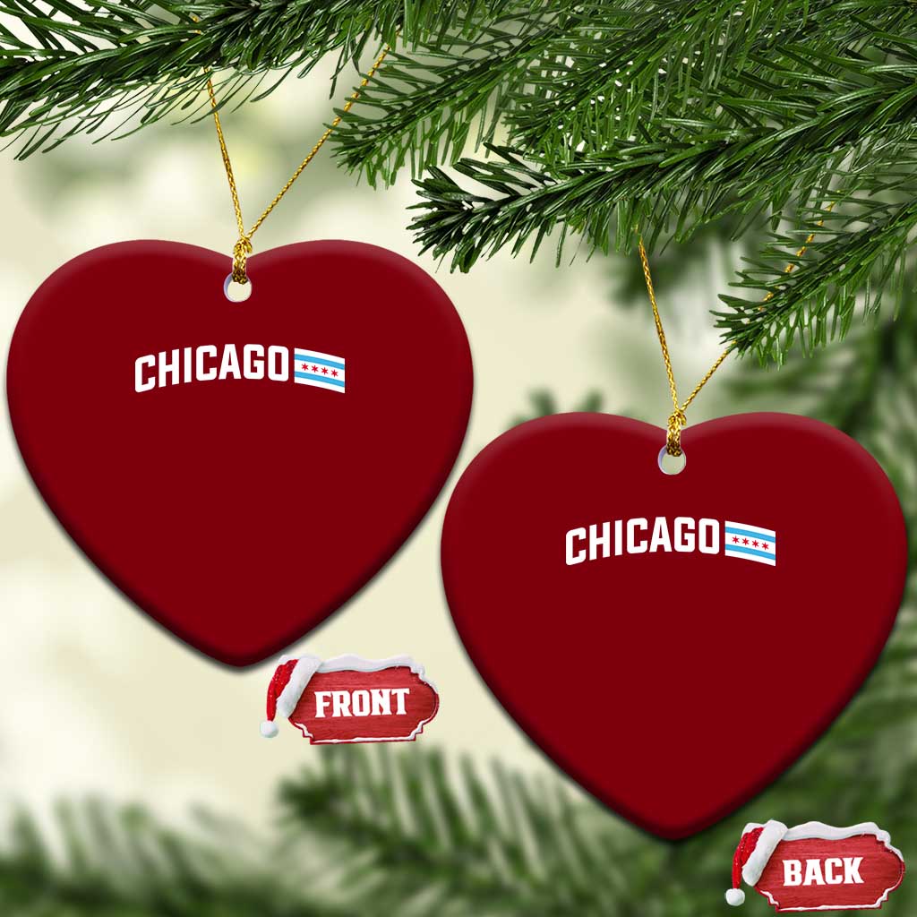 Sweet Chicago Flag Red Six Pointed Stars Ceramic Ornament TS14 Print Your Wear