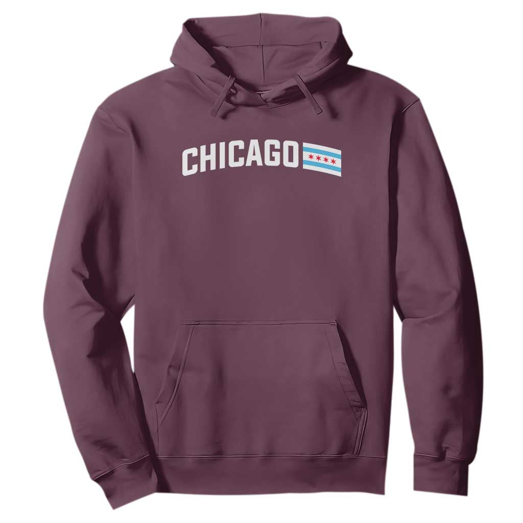 Sweet Chicago Flag Red Six Pointed Stars Hoodie TS14 Maroon Print Your Wear