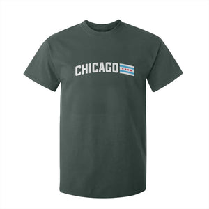Sweet Chicago Flag Red Six Pointed Stars T Shirt For Kid TS14 Dark Forest Green Print Your Wear